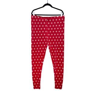 Merry Moments Christmas Star Print Ultra Plush Leggings XL Cozy Holiday Lounge